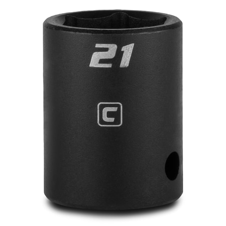 1/2 In Drive 21 Mm 6-Point Metric Shallow Impact Socket